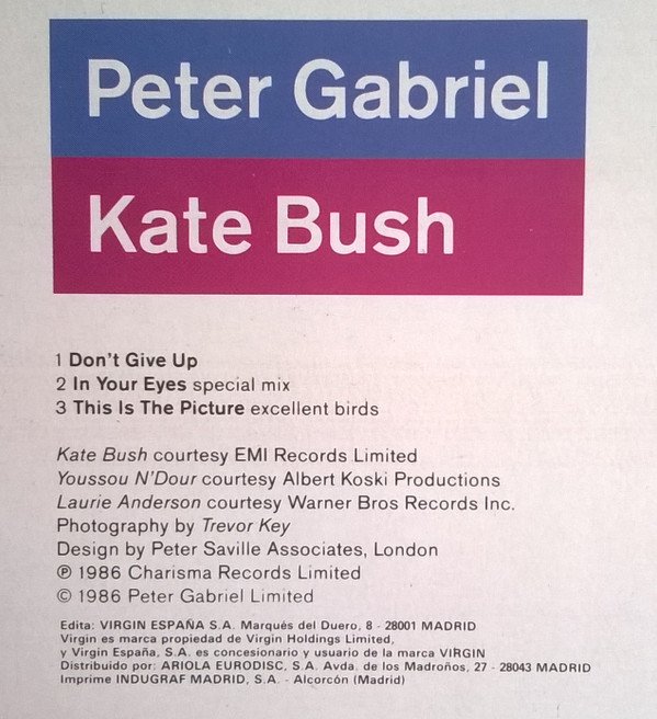 Peter Gabriel Kate Bush Don T Give Up Historia Nuestra