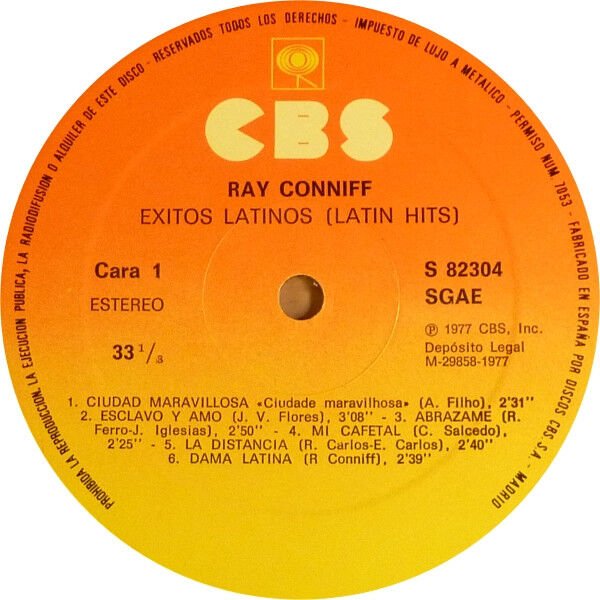 Ray Conniff Exitos Latinos (Latin Hits) LP, Vinilos, Historia Nuestra