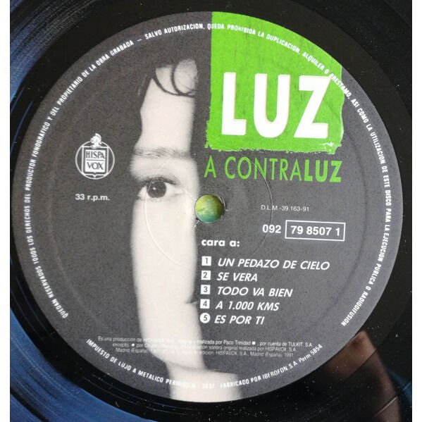 Luz Casal A Contraluz LP, Vinilos, Historia Nuestra