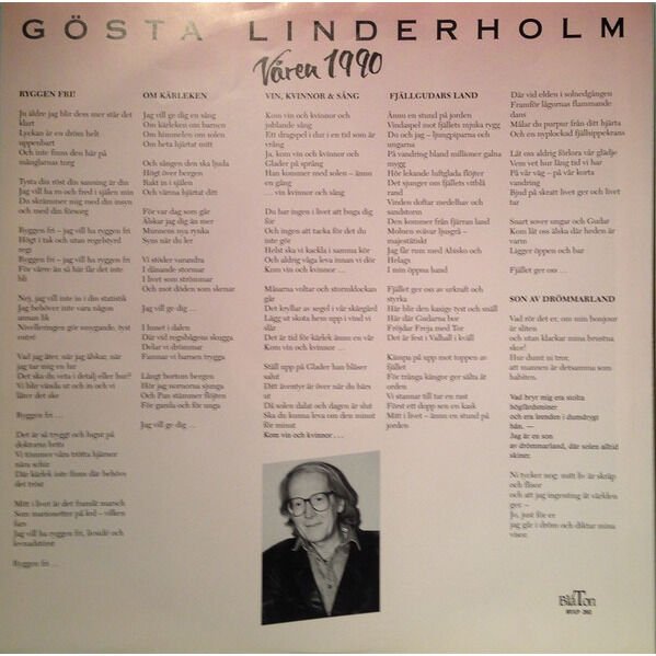 Gosta Linderholm VÃ¥ren 1990 LP, Vinilos, Historia Nuestra