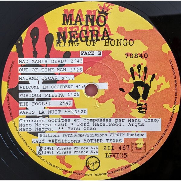 Mano Negra King Of Bongo LP, Vinilos, Historia Nuestra