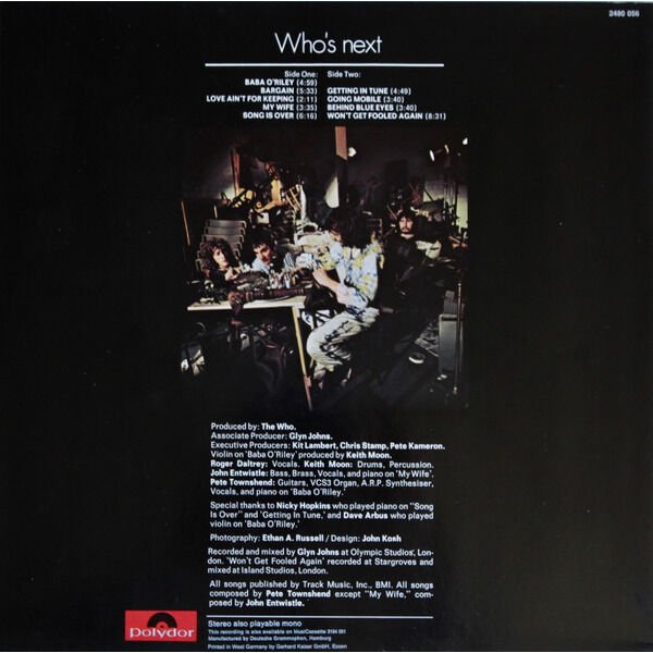 The Who Who's Next LP, Vinilos, Historia Nuestra