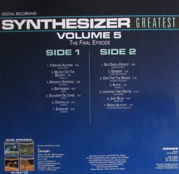 Starink, Synthesizer Greatest Volume 5 - The Final Episode-LP, Vinilos, Historia Nuestra