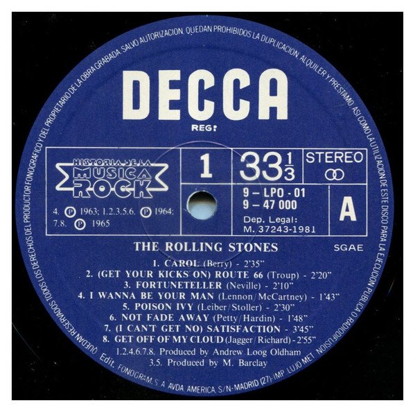 The Rolling Stones The Rolling Stones-LP, Vinilos, Historia Nuestra