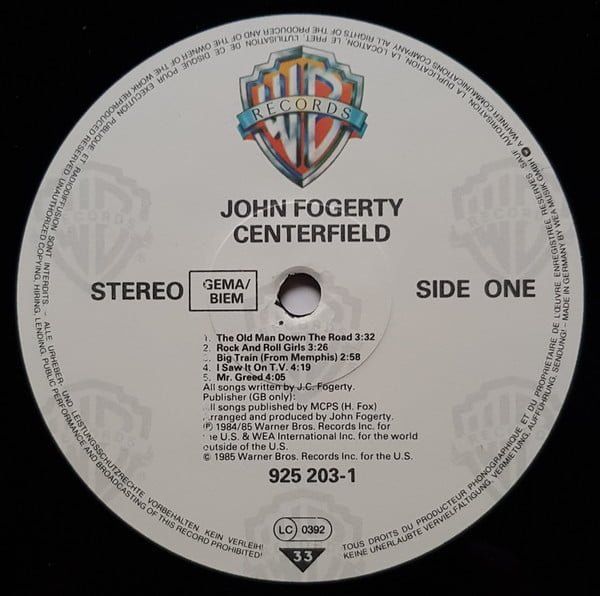 John Fogerty Centerfield-LP, Vinilos, Historia Nuestra