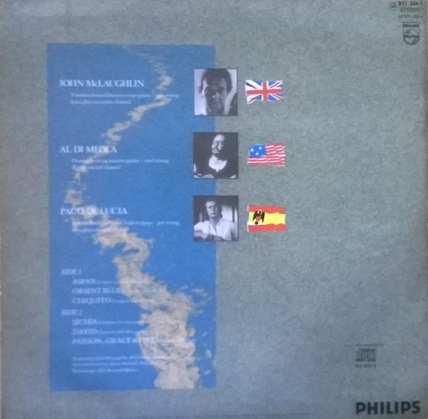 John McLaughlin, Al Di Meola, Paco De Lucía Passion, Grace & Fire-LP, Vinilos, Historia Nuestra