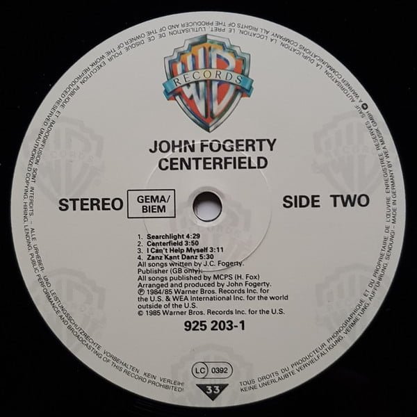 John Fogerty Centerfield-LP, Vinilos, Historia Nuestra