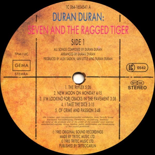 Duran Duran, Seven And The Ragged Tiger-LP, Vinilos, Historia Nuestra