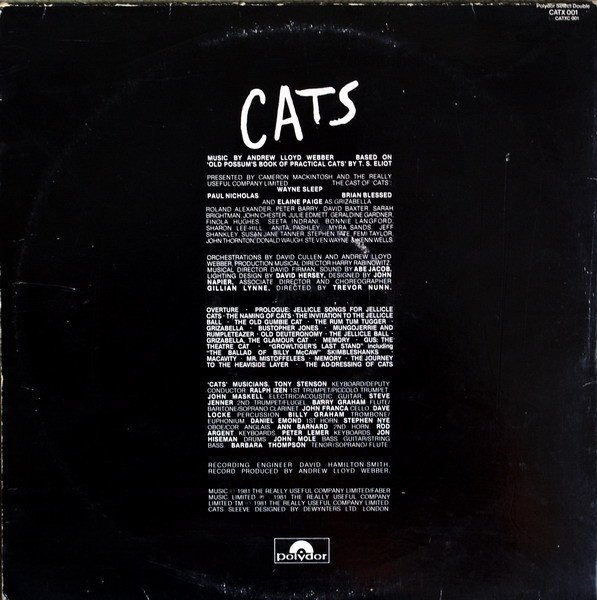Andrew Lloyd Webber, Cats-LP, Vinilos, Historia Nuestra