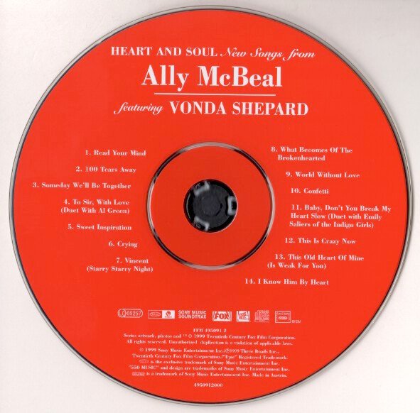 Vonda Shepard, Heart And Soul  Ally McBeal-CD, Vinilos, Historia Nuestra