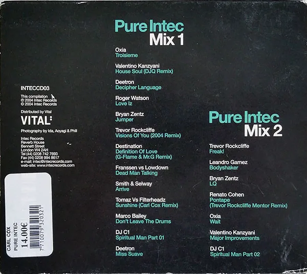 Carl Cox, Pure Intec-CD, CDs, Historia Nuestra