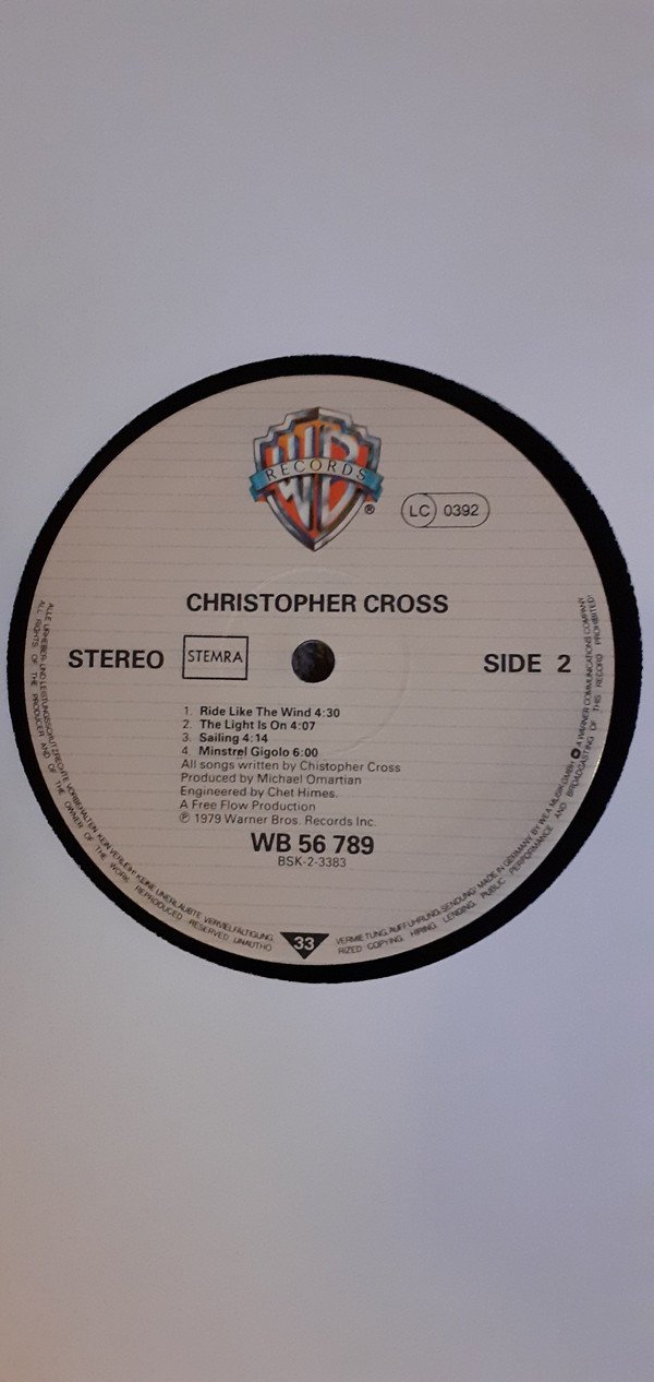 Christopher Cross, Christopher Cross-LP, Vinilos, Historia Nuestra
