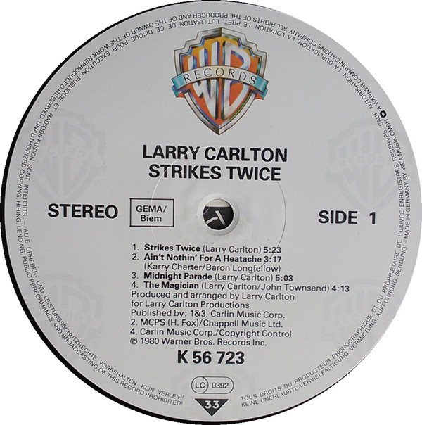 Larry Carlton, Strikes Twice-LP, Vinilos, Historia Nuestra