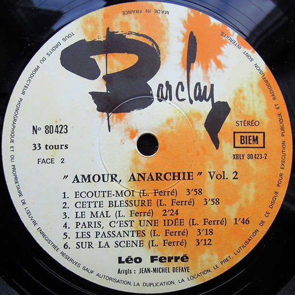 Ferré, Amour Anarchie - Ferré 70 Vol 2-LP, Vinilos, Historia Nuestra