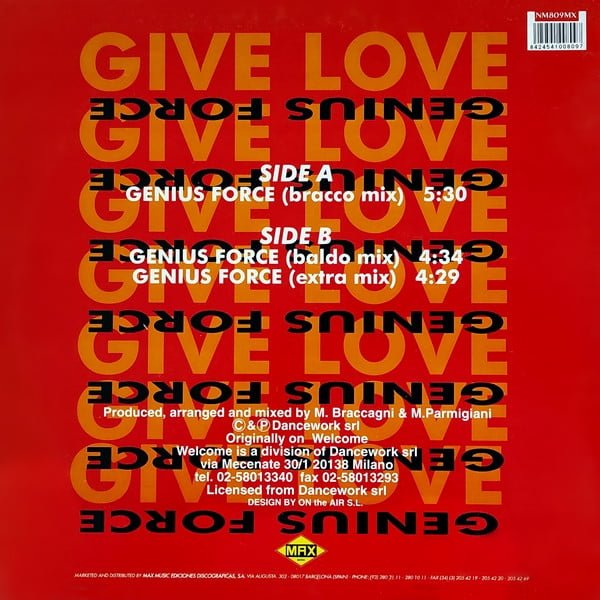 Genius Force Give Love-12, Vinilos, Historia Nuestra