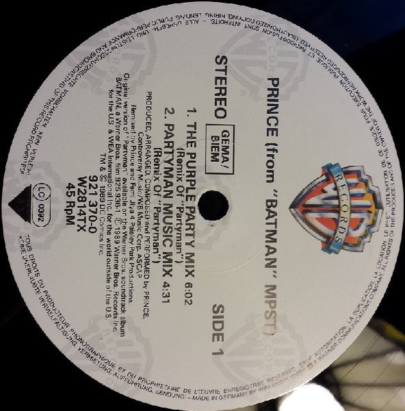 Prince Partyman (Remixes)-12, Vinilos, Historia Nuestra