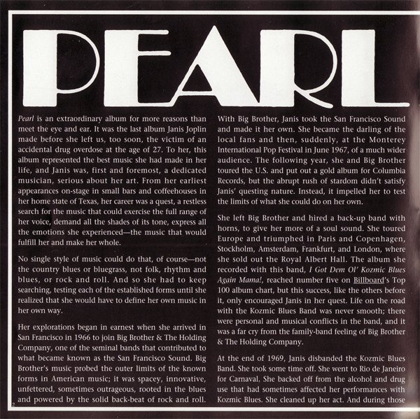 Janis Joplin Pearl-CD, CDs, Historia Nuestra