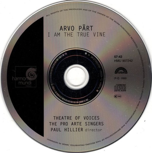 Arvo Pärt   , I Am The True Vine-CD, CDs, Historia Nuestra