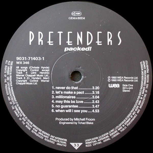 Pretenders* Packed!-LP, Vinilos, Historia Nuestra