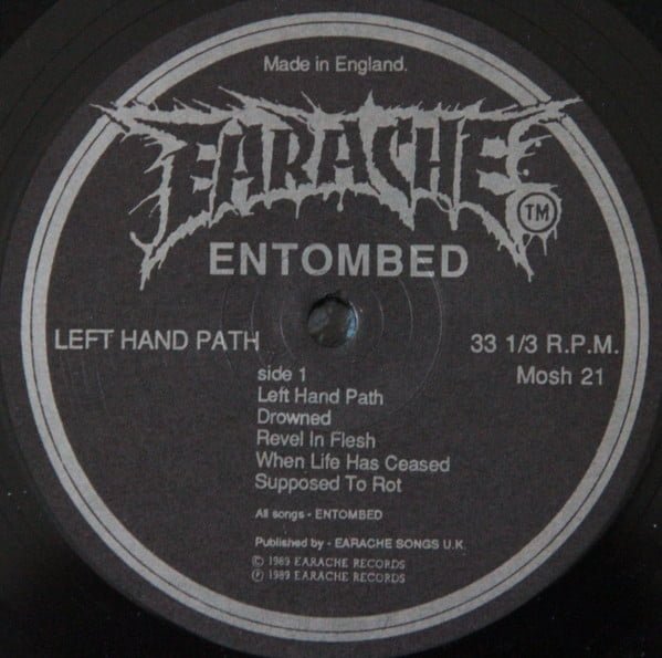 Entombed Left Hand Path Lp Historia Nuestra