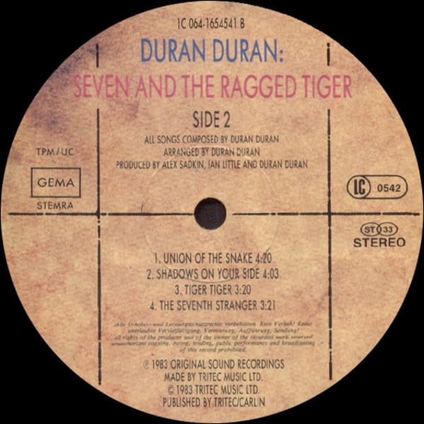 Duran Duran, Seven And The Ragged Tiger-LP, Vinilos, Historia Nuestra