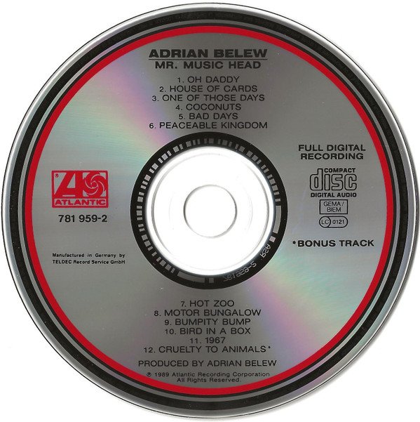 Adrian Belew, Mr Music Head-CD, CDs, Historia Nuestra