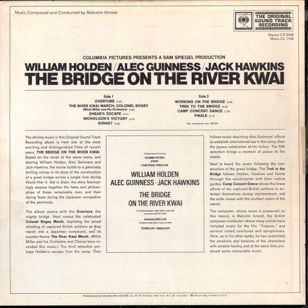Malcolm Arnold, The Bridge On The River Kwai-LP, Vinilos, Historia Nuestra