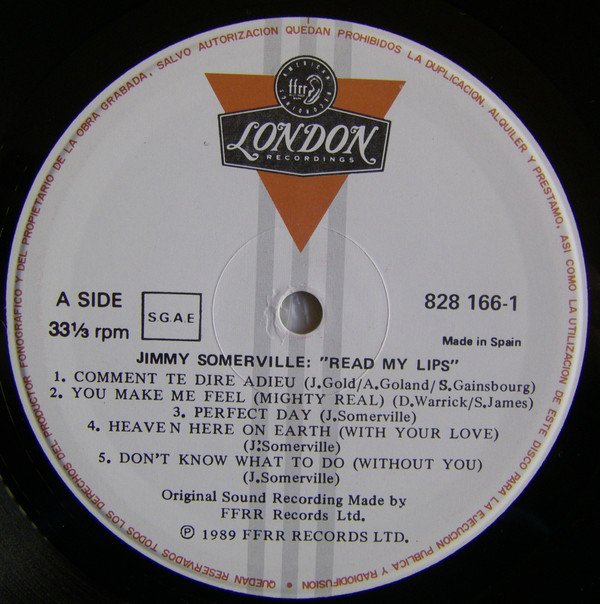 Jimmy Somerville Read My Lips-LP, Vinilos, Historia Nuestra