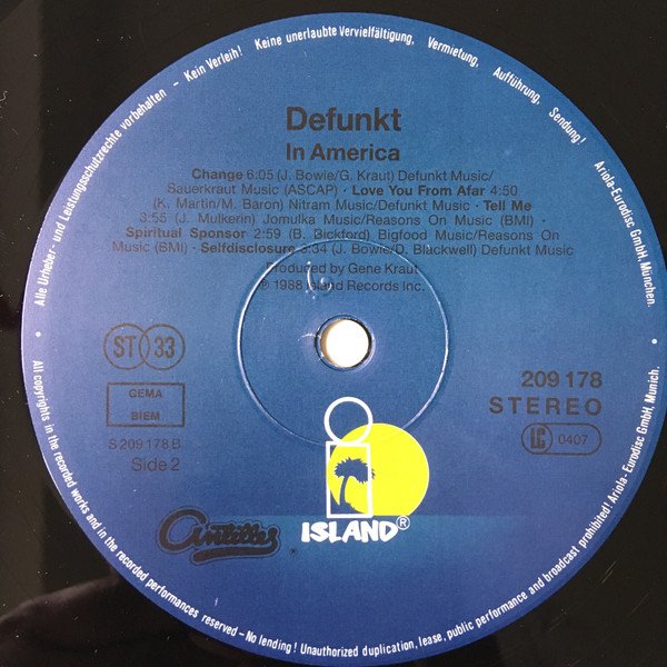 Defunkt, In America-LP, Vinilos, Historia Nuestra