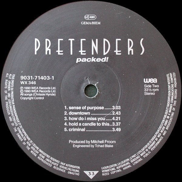 Pretenders* Packed!-LP, Vinilos, Historia Nuestra