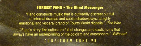 Forrest Fang The Blind Messenger-CD, CDs, Historia Nuestra