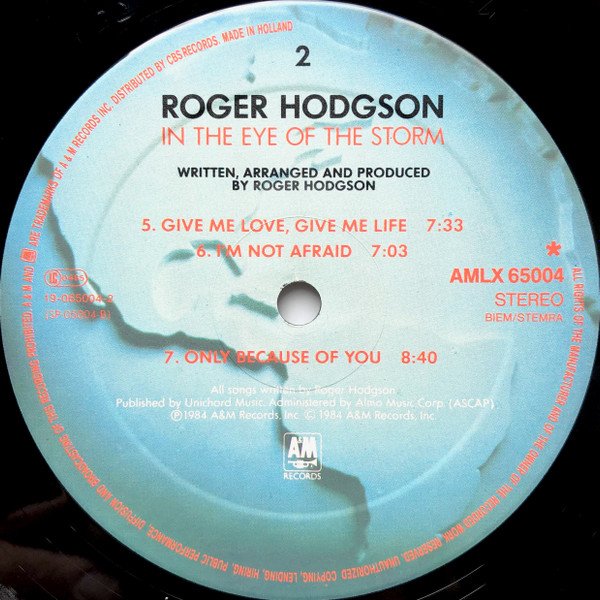 Roger Hodgson In The Eye Of The Storm-LP, Vinilos, Historia Nuestra