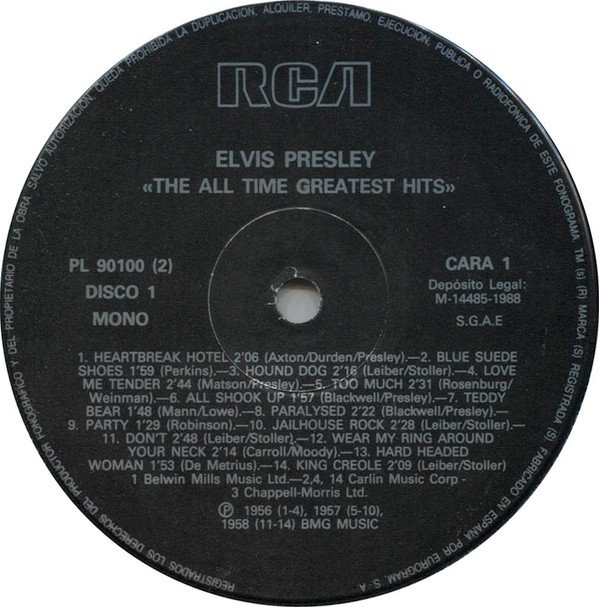 Presley* The All Time Greatest Hits-2xLP, Vinilos, Historia Nuestra