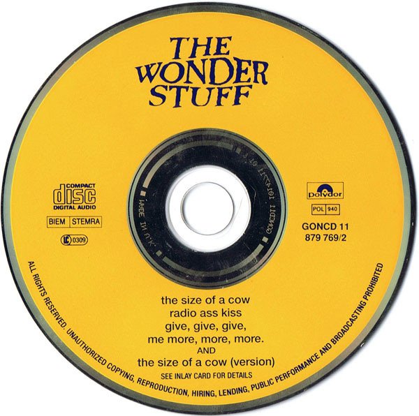 The Wonder Stuff, The Size Of A Cow-CD, CDs, Historia Nuestra