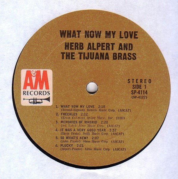 Herb Alpert & The Tijuana Brass What Now My Love-LP, Vinilos, Historia Nuestra