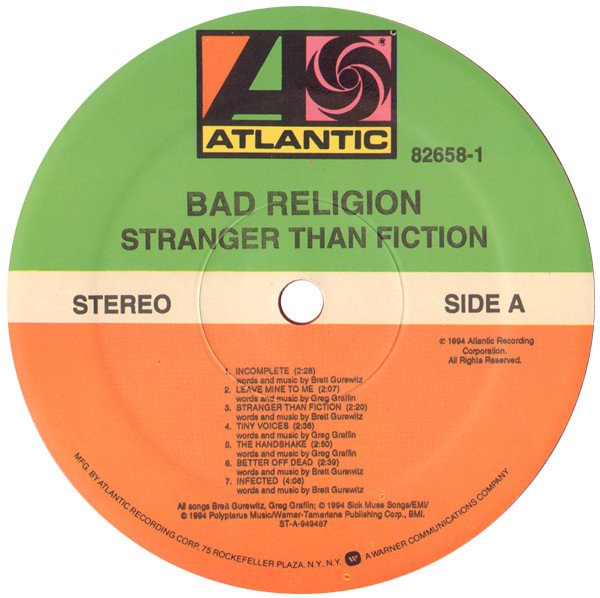 Bad Religion, Stranger Than Fiction-LP, Vinilos, Historia Nuestra