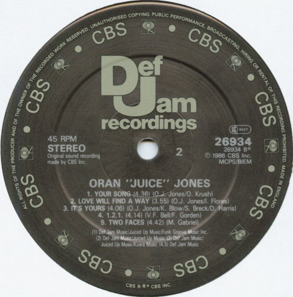 Oran "Juice" Jones, Juice-LP, Vinilos, Historia Nuestra