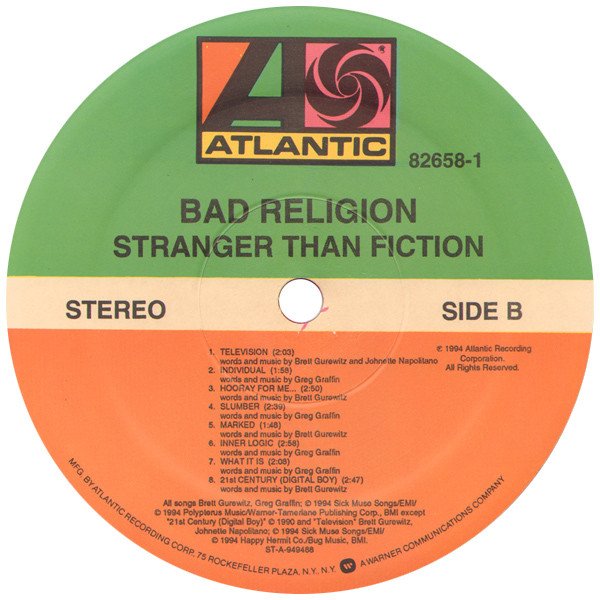 Bad Religion, Stranger Than Fiction-LP, Vinilos, Historia Nuestra