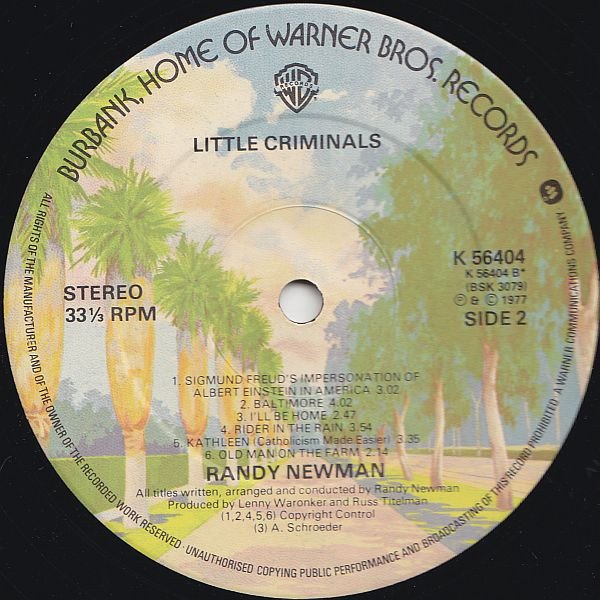 Randy Newman Little Criminals-LP, Vinilos, Historia Nuestra