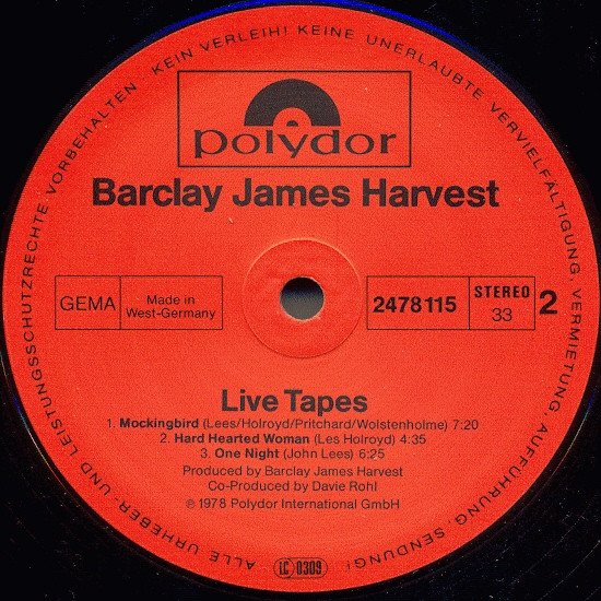 Barclay James Harvest, Live Tapes-LP, Vinilos, Historia Nuestra