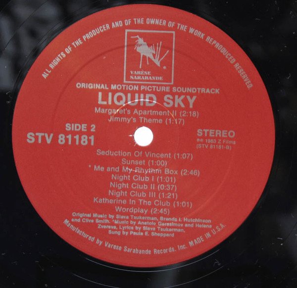 Slava Tsukerman & Brenda I. Hutchinson* & Clive Smith Liquid Sky - Original Motion Picture Soundtrack-LP, Vinilos, Historia Nuestra
