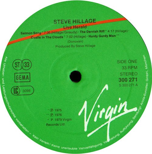 Steve Hillage Live Herald-2xLP, Vinilos, Historia Nuestra