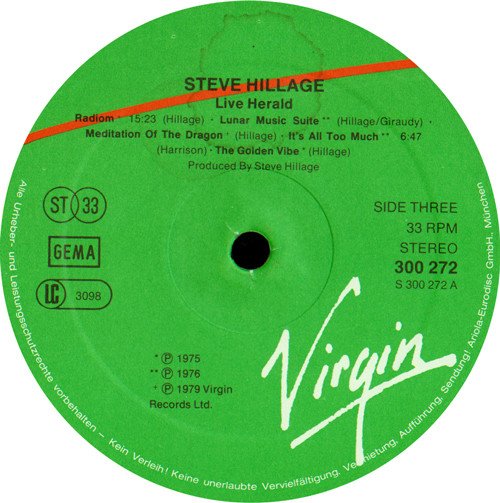 Steve Hillage Live Herald-2xLP, Vinilos, Historia Nuestra