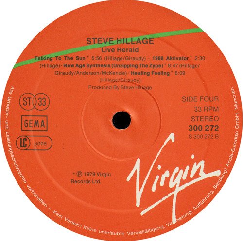 Steve Hillage Live Herald-2xLP, Vinilos, Historia Nuestra