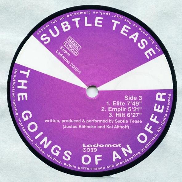 Subtle Tease The Goings Of An Offer-2xLP, Vinilos, Historia Nuestra