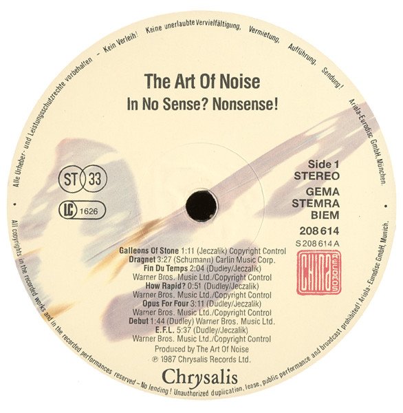 The Art Of Noise, In No Sense? Nonsense!-LP, Vinilos, Historia Nuestra