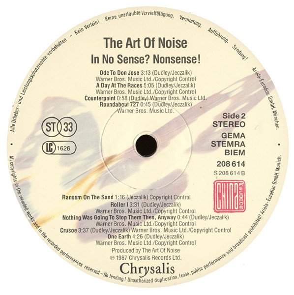 The Art Of Noise, In No Sense? Nonsense!-LP, Vinilos, Historia Nuestra