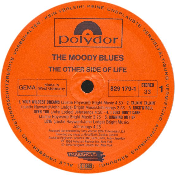 The Moody Blues, The Other Side Of Life-LP, Vinilos, Historia Nuestra