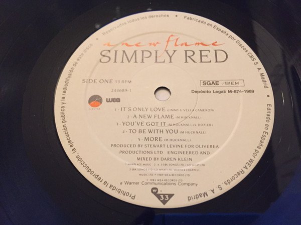 Simply Red A New Flame-LP, Vinilos, Historia Nuestra