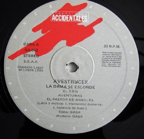 La Dama Se Esconde, Avestruces-LP, Vinilos, Historia Nuestra